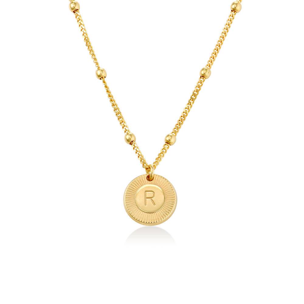 Mini Rayos Initial Halskette - vergoldetes Sterlingsilber-4 Produktfoto