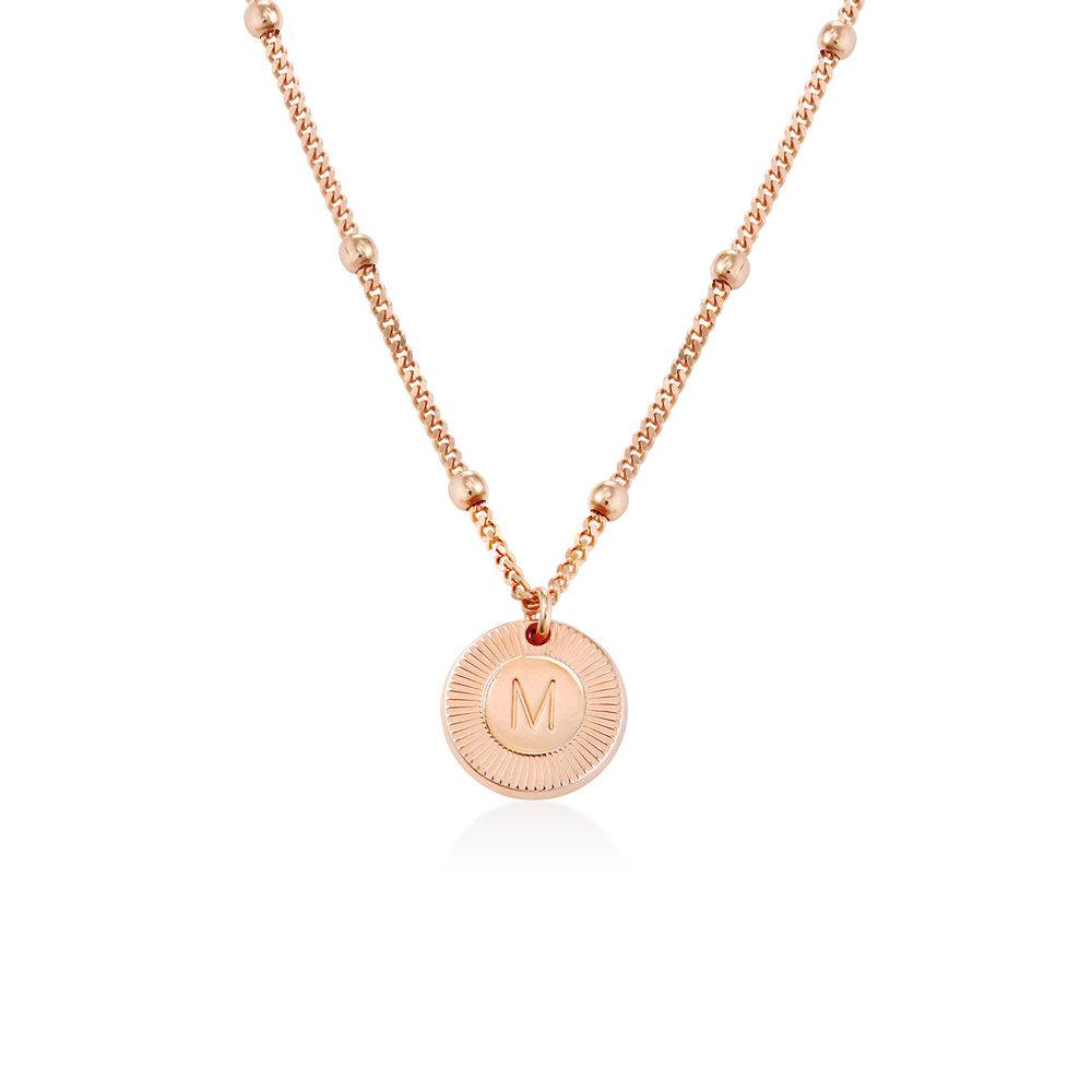 Mini Rayos Initial Halskette - rosévergoldetes Sterlingsilber-2 Produktfoto