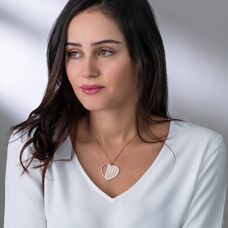 Mutterkette in Herzform mit Diamanten - rosévergoldetes Sterlingsilber-1 Mutterkette in Herzform mit Diamanten - rosévergoldetes Sterlingsilber-1 Produktfoto