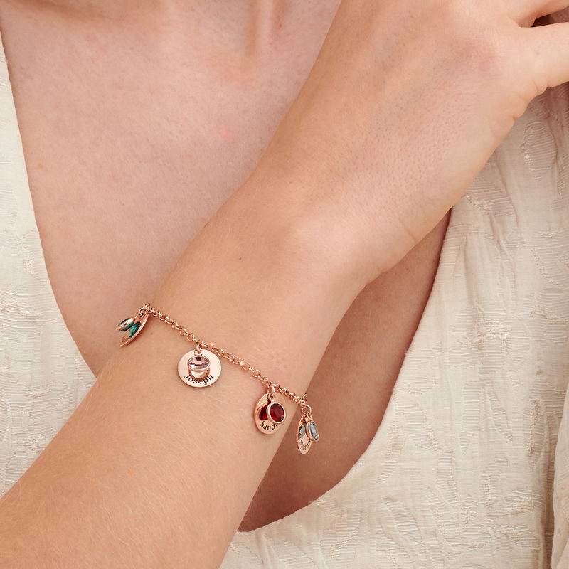 Mütter-Personalisierter Charms-Armband mit Geburtssteinkristallen und Rosévergoldung-3 Mütter-Personalisierter Charms-Armband mit Geburtssteinkristallen und Rosévergoldung-3 Produktfoto