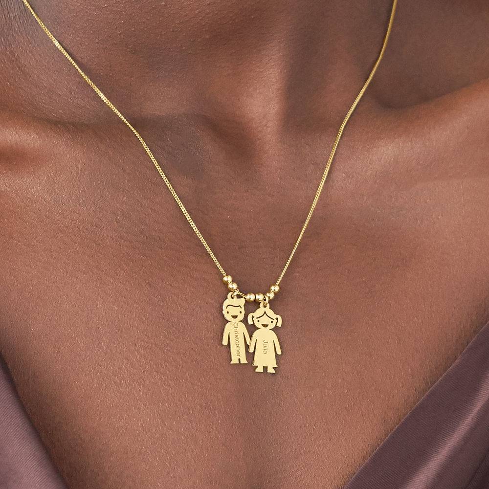 Mutterkette mit gravierbaren Kinder-Charms - in Vergoldung-2 Mutterkette mit gravierbaren Kinder-Charms - in Vergoldung-2 Produktfoto