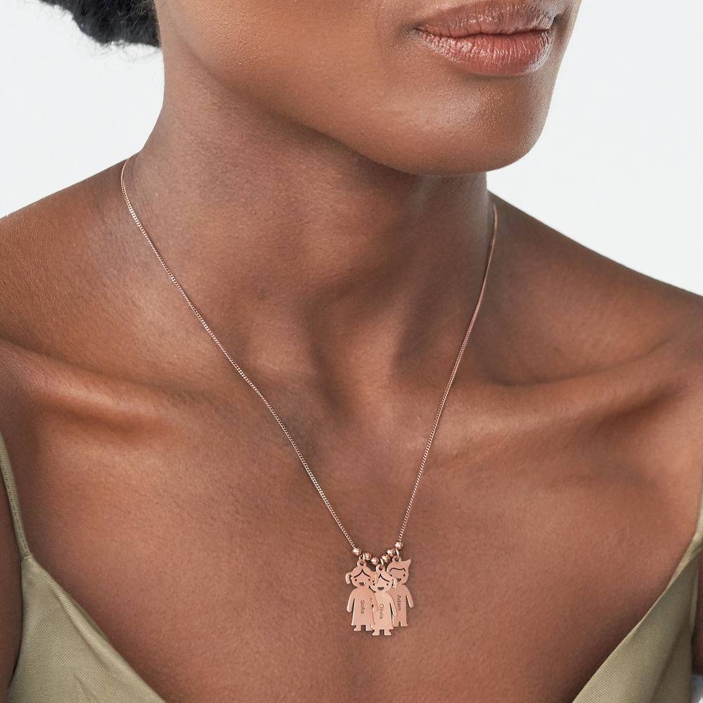 Mutterkette mit gravierbaren Kinder-Charms - rosévergoldetes Sterlingsilber-1 Mutterkette mit gravierbaren Kinder-Charms - rosévergoldetes Sterlingsilber-1 Produktfoto