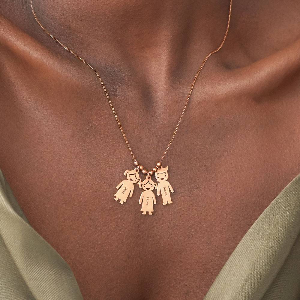 Mutterkette mit gravierbaren Kinder-Charms - rosévergoldetes Sterlingsilber-2 Mutterkette mit gravierbaren Kinder-Charms - rosévergoldetes Sterlingsilber-2 Produktfoto