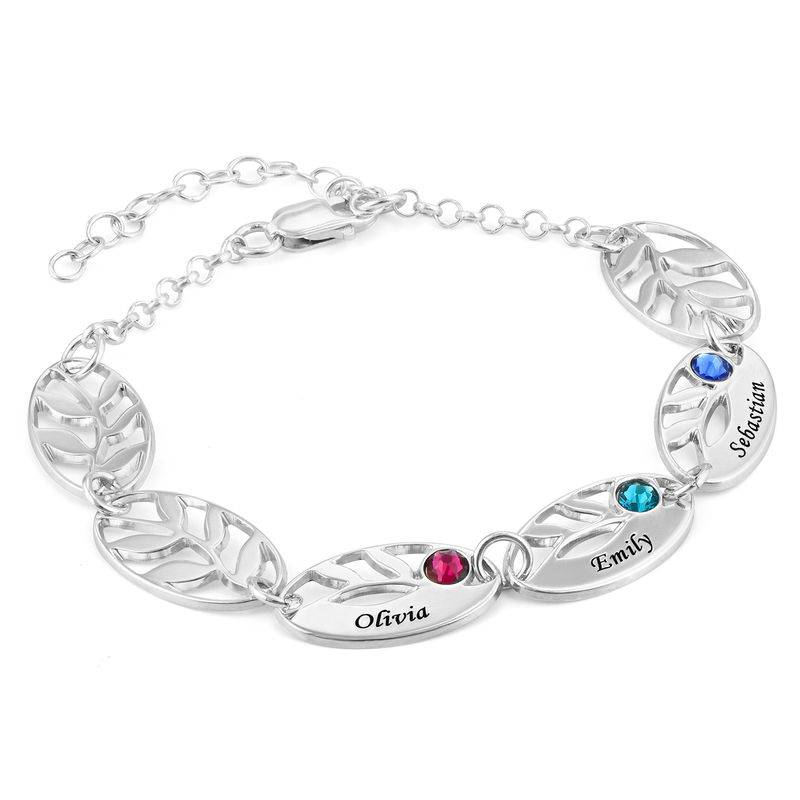 Mutter-Blattarmband mit Gravur - 925er Sterlingsilber-1 Mutter-Blattarmband mit Gravur - 925er Sterlingsilber-1 Produktfoto