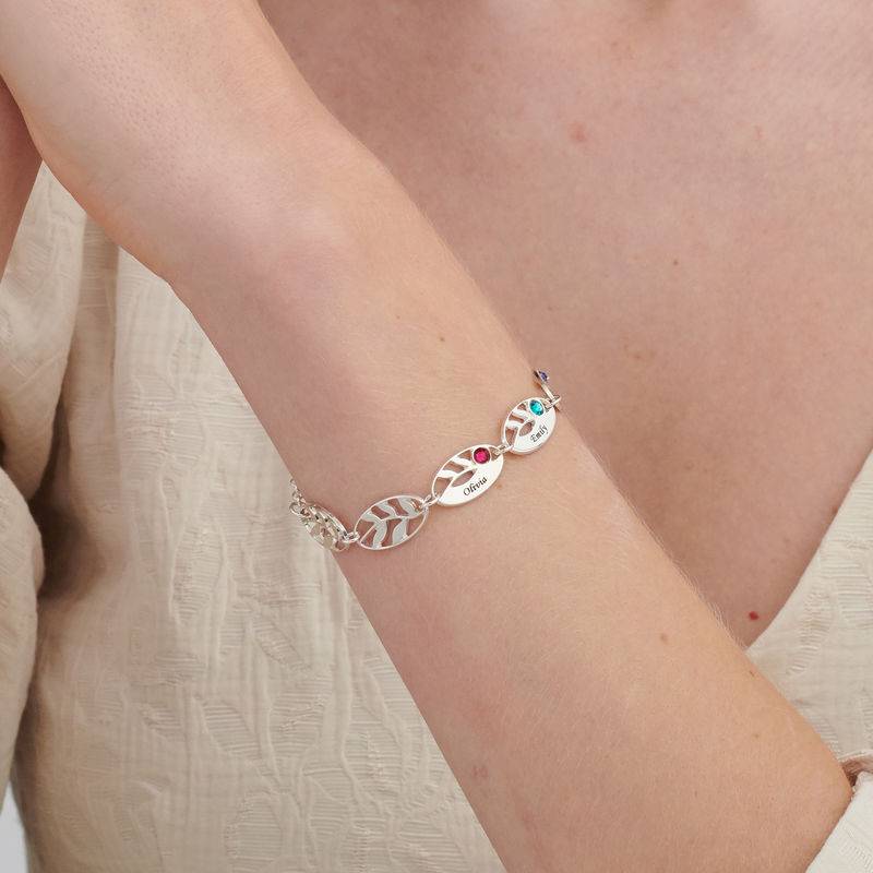 Mutter-Blattarmband mit Gravur - 925er Sterlingsilber-3 Mutter-Blattarmband mit Gravur - 925er Sterlingsilber-3 Produktfoto