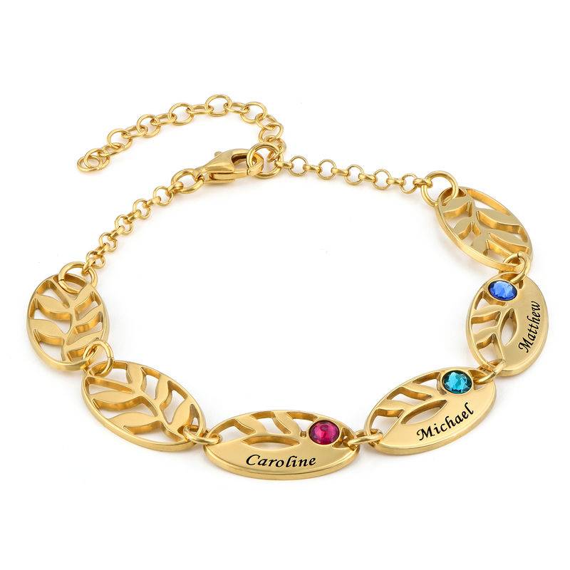 Mutter-Blattarmband mit Gravur - Gold-Vermeil-1 Mutter-Blattarmband mit Gravur - Gold-Vermeil-1 Produktfoto