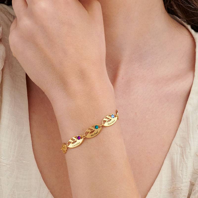 Mutter-Blattarmband mit Gravur - Gold-Vermeil-3 Mutter-Blattarmband mit Gravur - Gold-Vermeil-3 Produktfoto