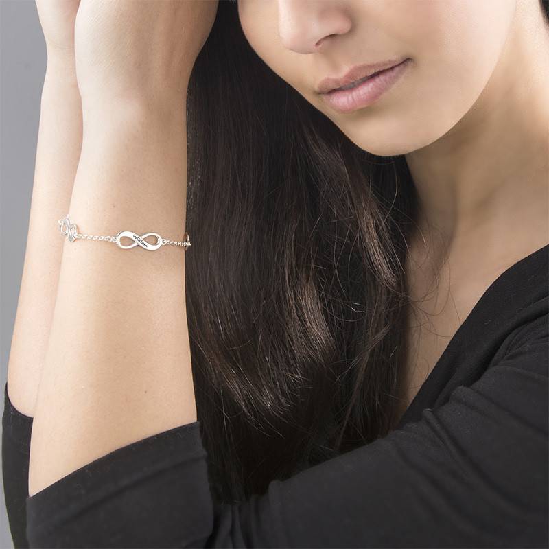 Multiples Infinity-Armband - Silber-3 Multiples Infinity-Armband - Silber-3 Produktfoto