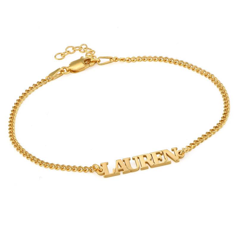 Namensarmband / Namensfußkette mit Grossbuchstaben - vergoldetes Sterlingsilber-1 Namensarmband / Namensfußkette mit Grossbuchstaben - vergoldetes Sterlingsilber-1 Produktfoto