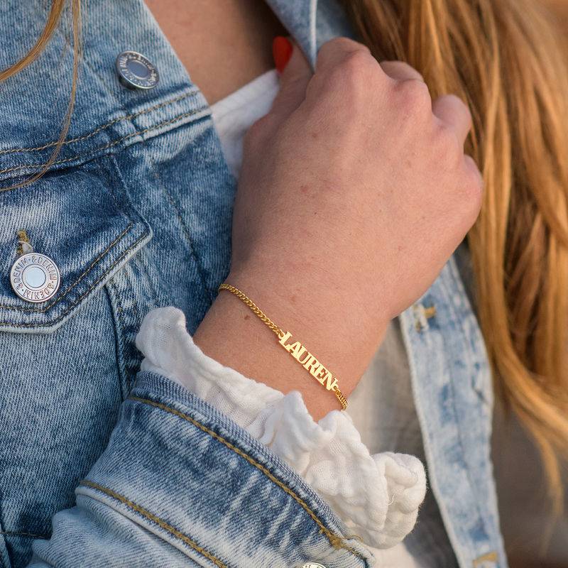 Namensarmband / Namensfußkette mit Grossbuchstaben - Gold-Vermeil-1 Namensarmband / Namensfußkette mit Grossbuchstaben - Gold-Vermeil-1 Produktfoto