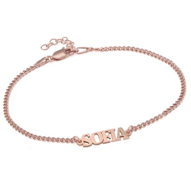 Namensarmband / Namensfußkette mit Grossbuchstaben - rosévergoldetes Sterlingsilber-3 Produktfoto