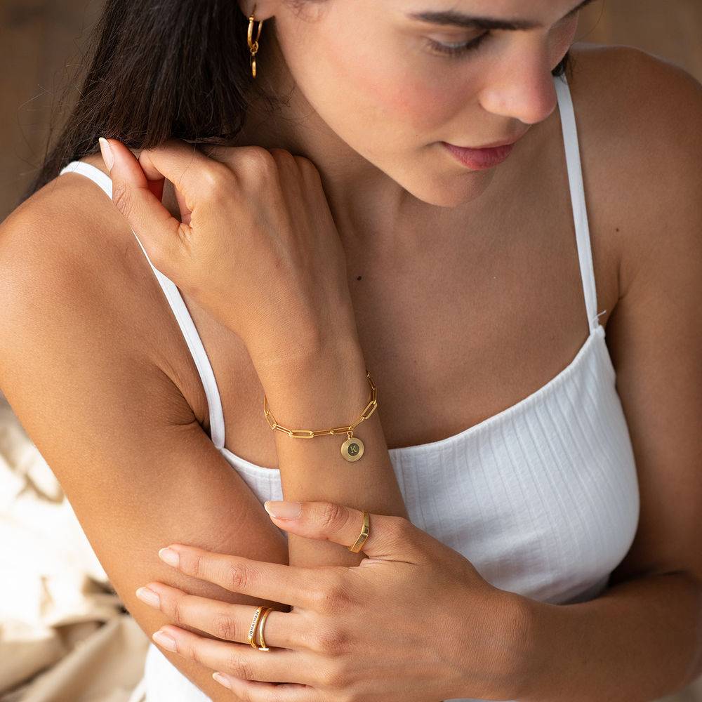 Odeion Initial Gliederarmband - vergoldetes Sterlingsilber-3 Produktfoto