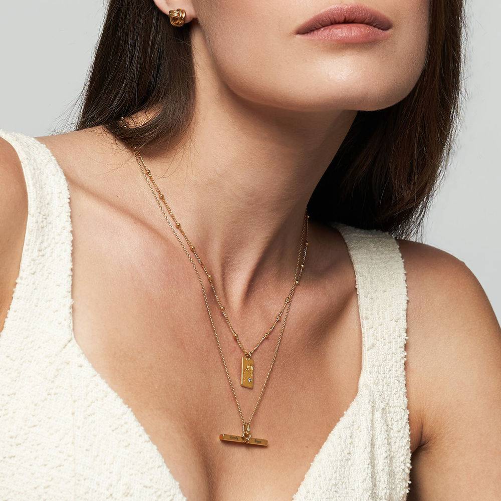 Blütenkette mit Geburtsblume und Geburtsstein - Gold-Vermeil-3 Produktfoto