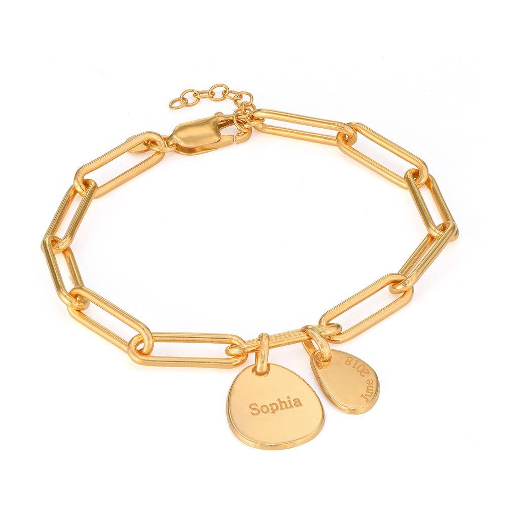 Hazel Gliederarmband mit gravierbaren Charms - Gold-Vermeil-2 Produktfoto