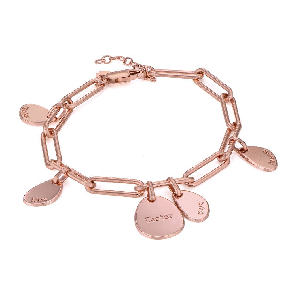 Hazel Gliederarmband mit gravierbaren Charms - rosévergoldetes Sterlingsilber-1 Produktfoto