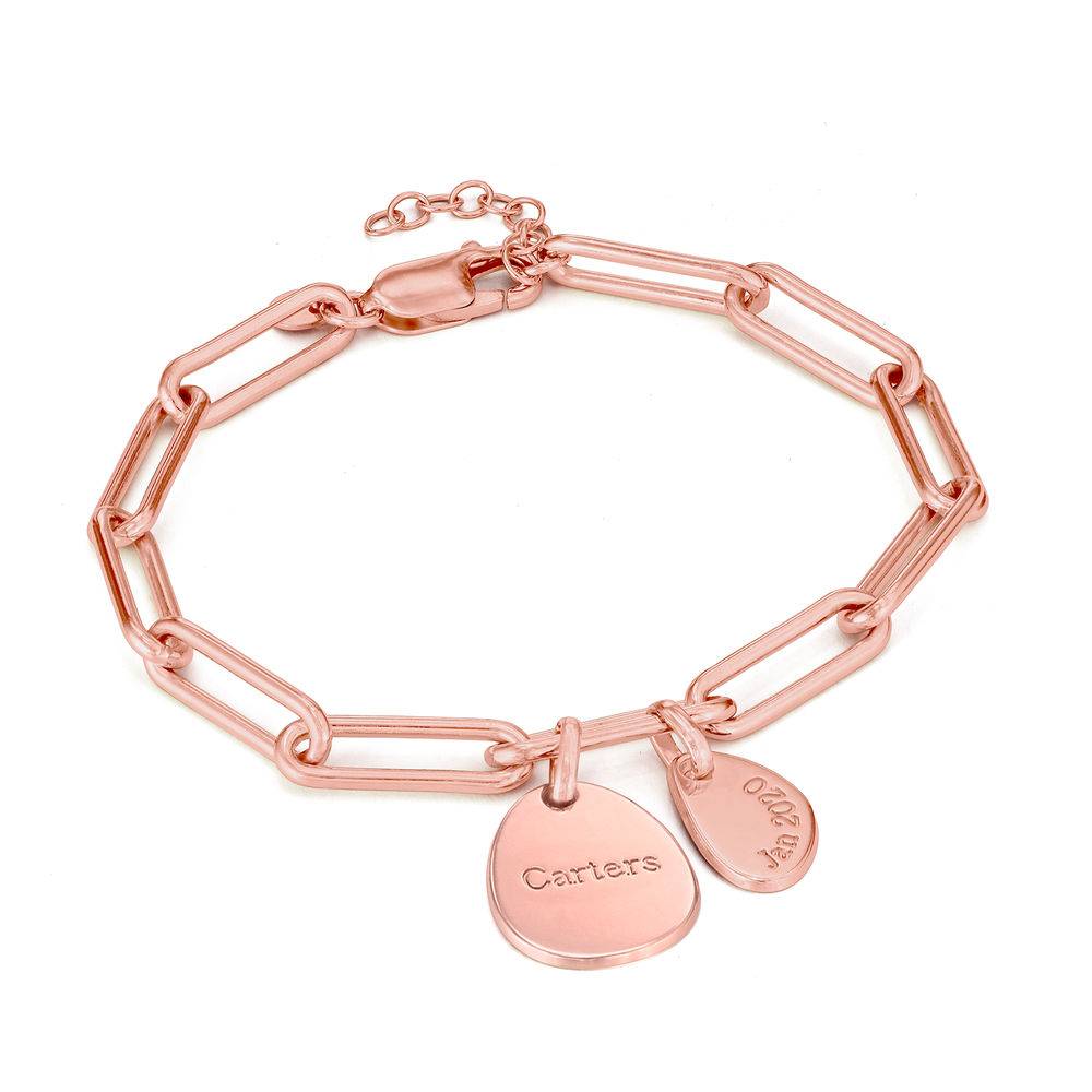 Hazel Gliederarmband mit gravierbaren Charms - rosévergoldetes Sterlingsilber-2 Produktfoto