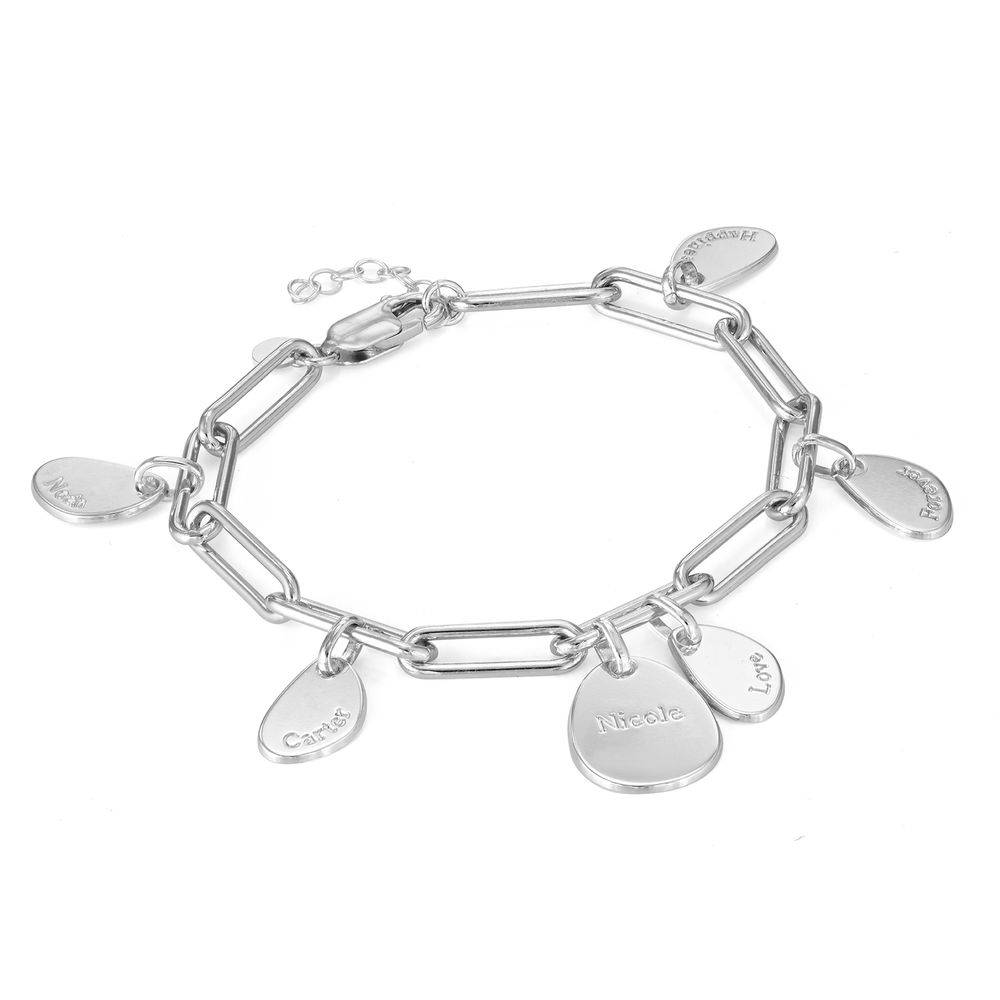 Hazel Gliederarmband mit gravierbaren Charms - Silber-1 Hazel Gliederarmband mit gravierbaren Charms - Silber-1 Produktfoto