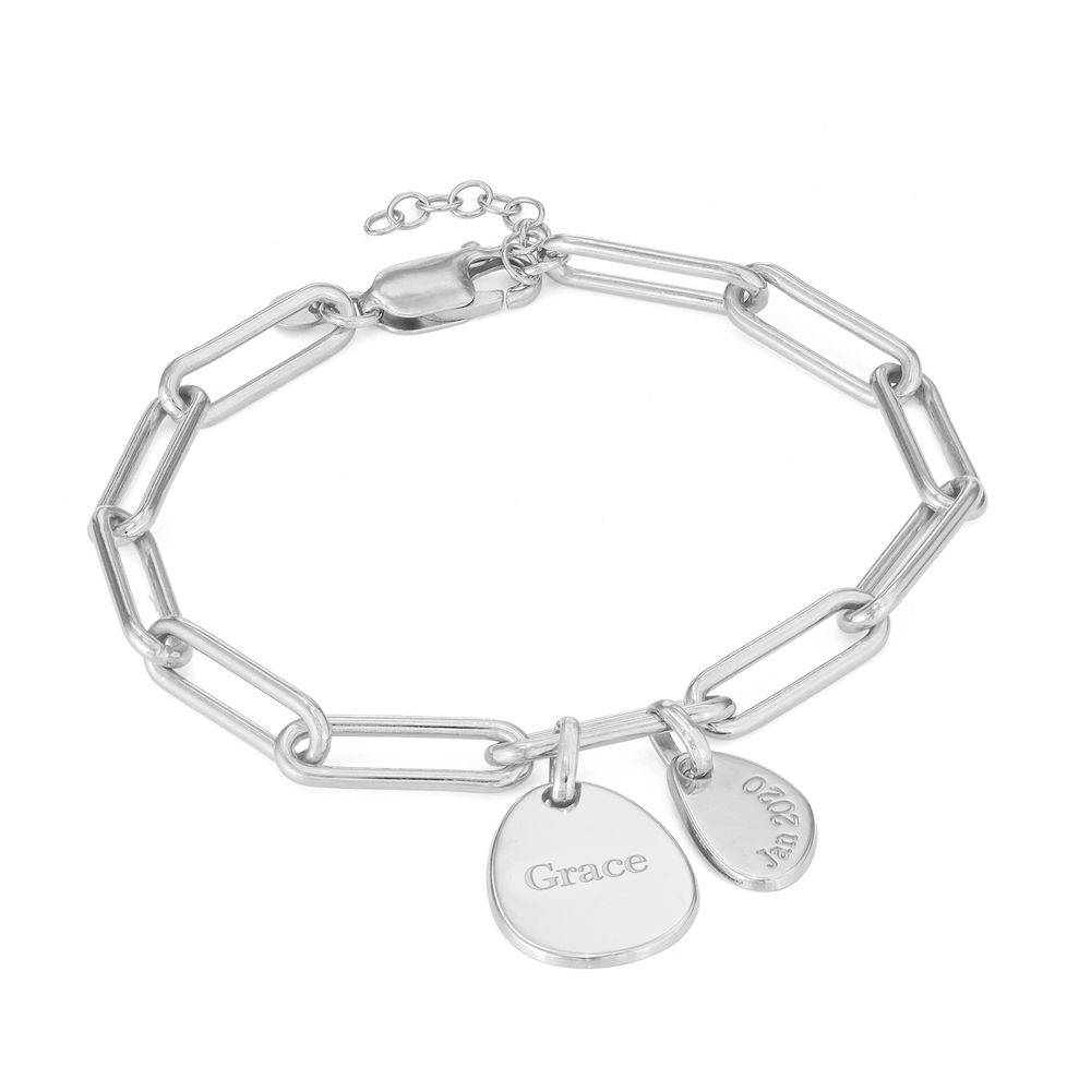 Hazel Gliederarmband mit gravierbaren Charms - Silber-2 Hazel Gliederarmband mit gravierbaren Charms - Silber-2 Produktfoto