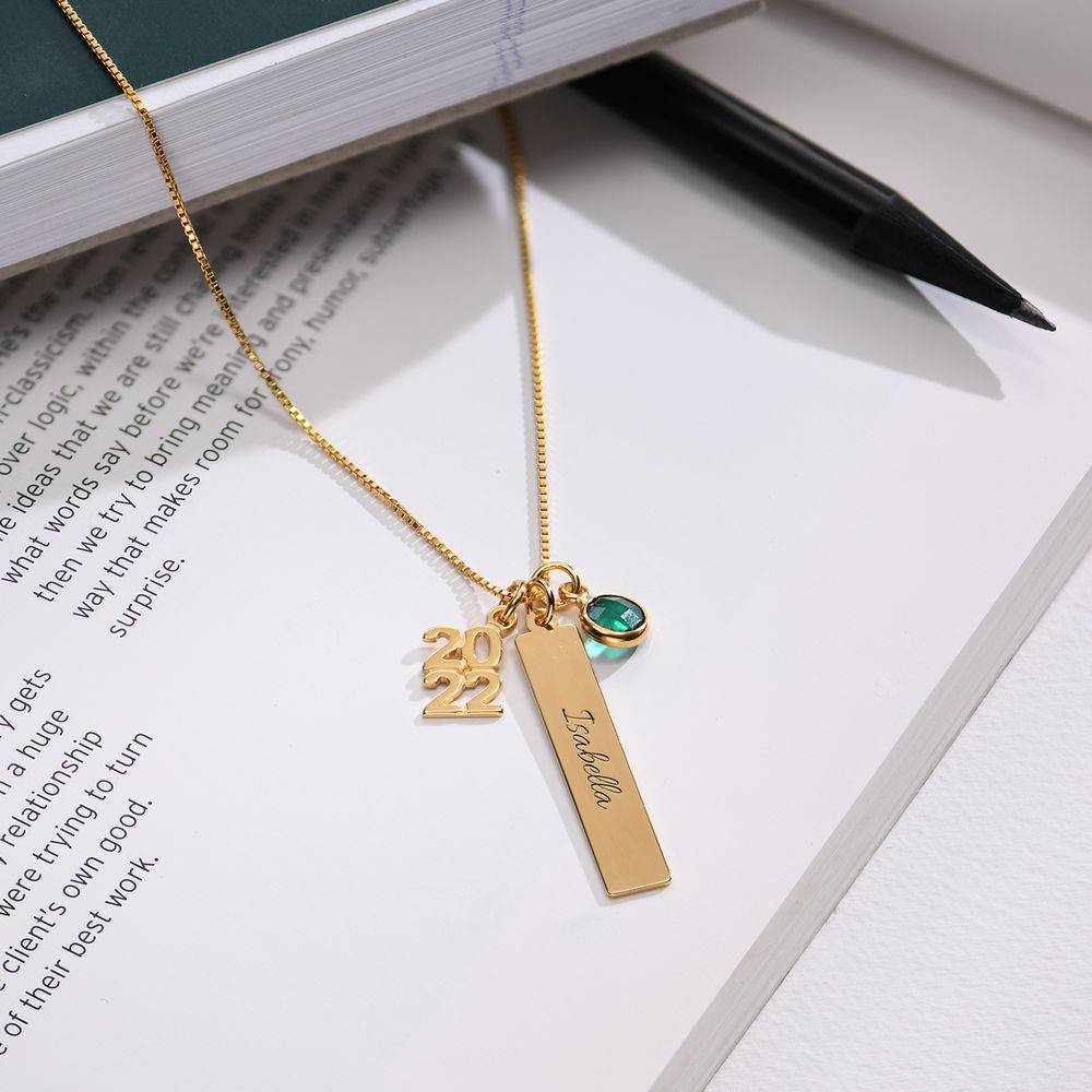 Charm-Halskette zum Schulabschluss - Gold-Vermeil-1 Produktfoto