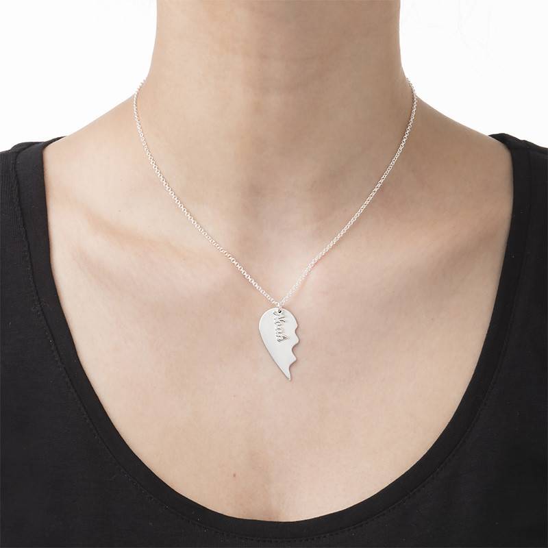 Trennbare Herzkette für Pärchen  - Silber-3 Produktfoto