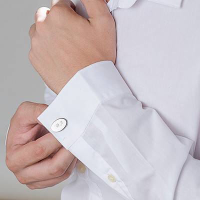 Ovale Manschettenknöpfe mit Initialen - Edelstahl-2 Produktfoto