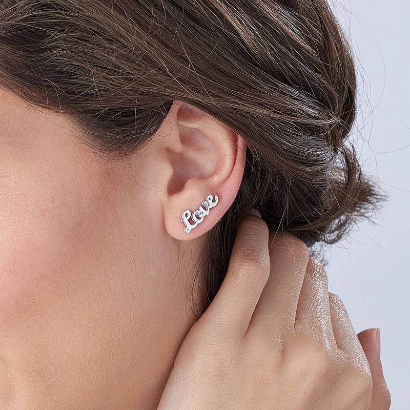 Personalisierte Kletterer-Ohrringe- 925er Sterlingsilber-5 Produktfoto