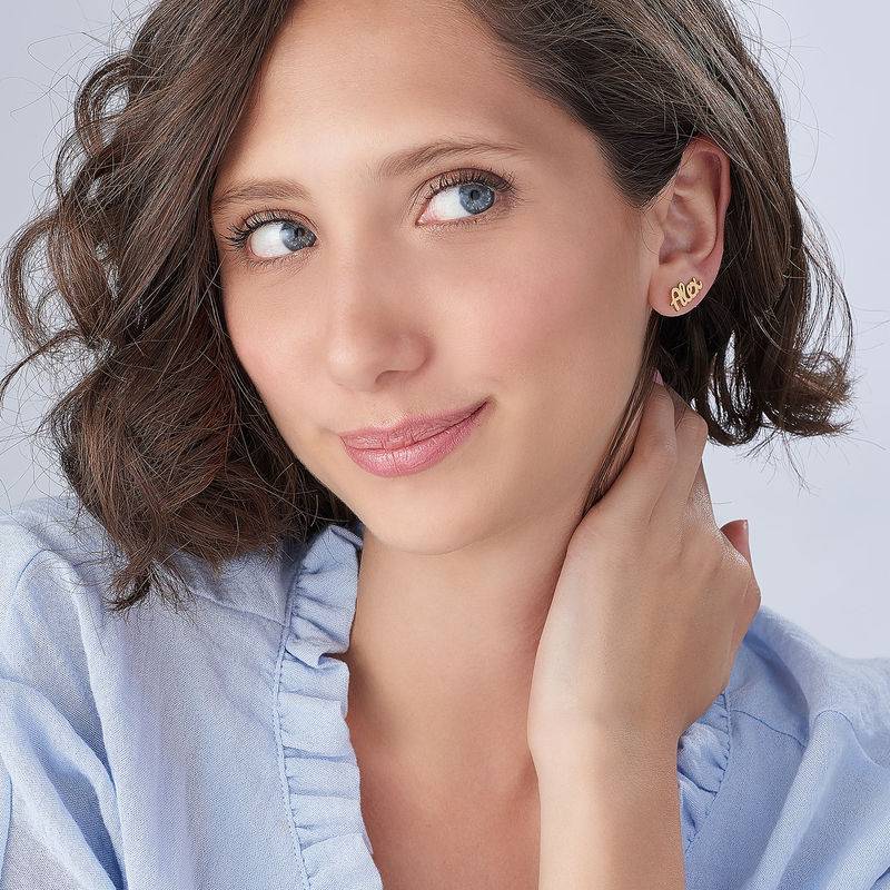 Personalisierte Kletterer-Ohrringe- vergoldetes Sterlingsilber-5 Produktfoto