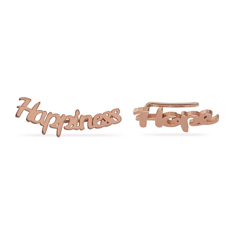 Personalisierte Kletterer-Ohrringe- rosévergoldetes Sterlingsilber-4 Personalisierte Kletterer-Ohrringe- rosévergoldetes Sterlingsilber-4 Produktfoto