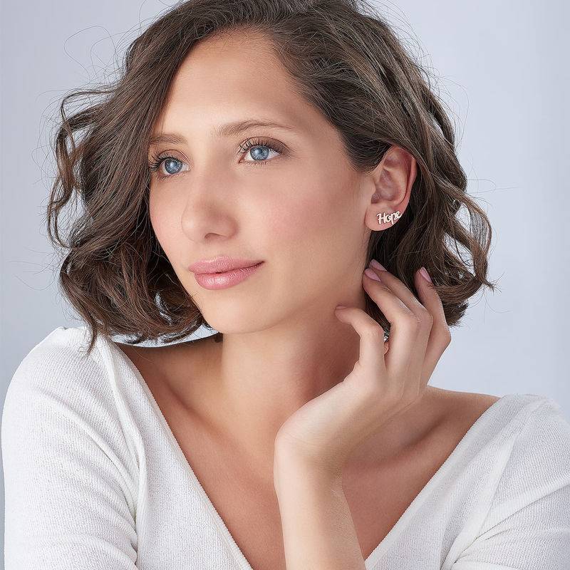 Personalisierte Kletterer-Ohrringe- rosévergoldetes Sterlingsilber-3 Personalisierte Kletterer-Ohrringe- rosévergoldetes Sterlingsilber-3 Produktfoto