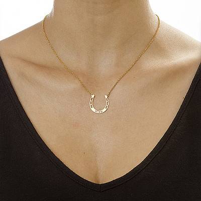 Personalisierte Hufeisen-Kette - vergoldetes Sterlingsilber-1 Personalisierte Hufeisen-Kette - vergoldetes Sterlingsilber-1 Produktfoto