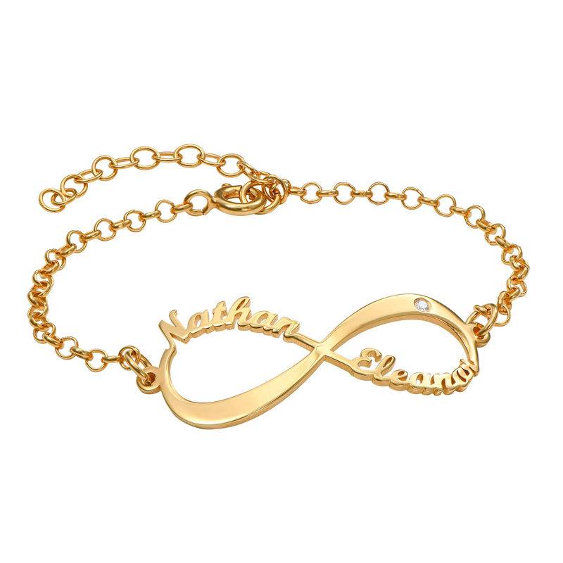 Infinity-Namensarmband mit Diamant - vergoldetes Sterlingsilber-1 Infinity-Namensarmband mit Diamant - vergoldetes Sterlingsilber-1 Produktfoto