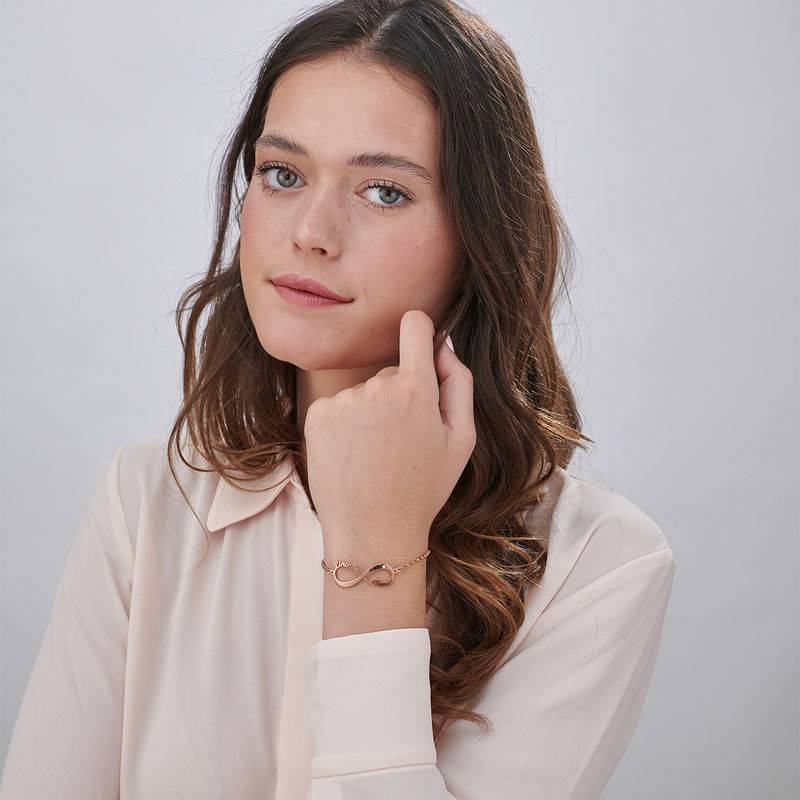 Infinity-Namensarmband mit Diamant - rosévergoldetes Sterlingsilber-2 Produktfoto