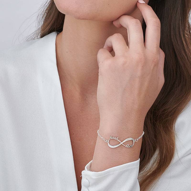 Infinity-Namensarmband mit Diamant - Silber-3 Produktfoto