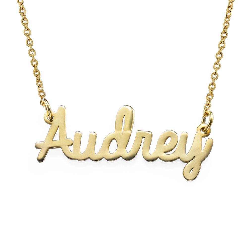 Kursive Namenskette  - Gold-Vermeil-1 Produktfoto