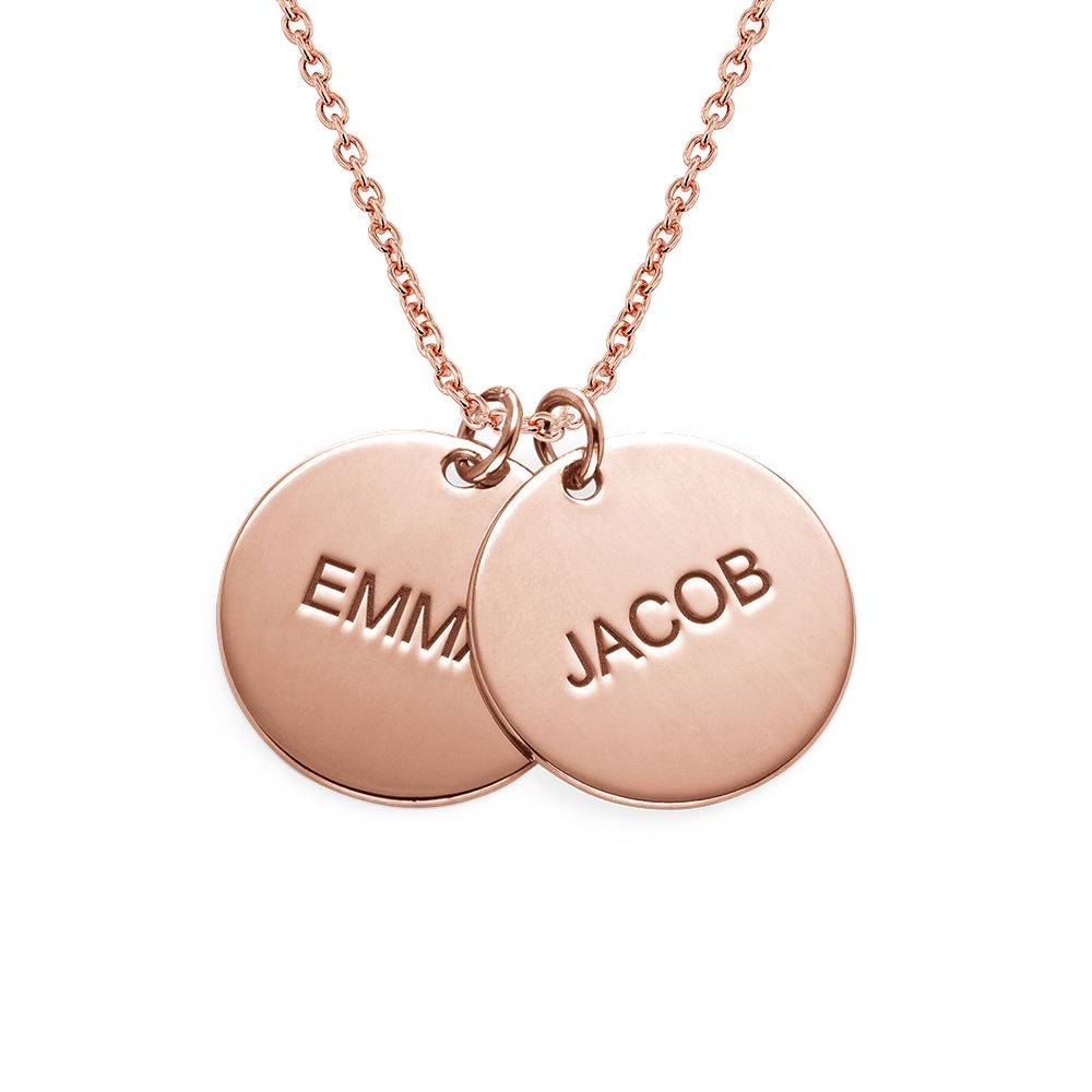Namensmedallion-Kette mit Gravur - rosévergoldetes Sterlingsilber-3 Produktfoto