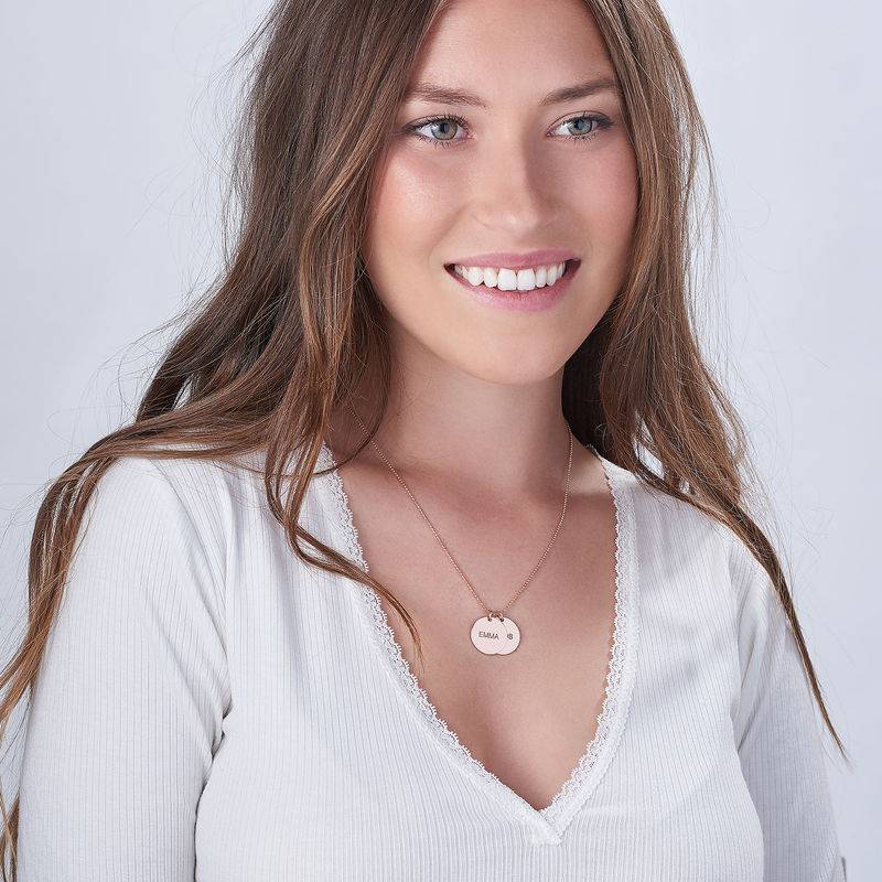 Namensmedallion-Kette mit Gravur - rosévergoldetes Sterlingsilber-2 Produktfoto