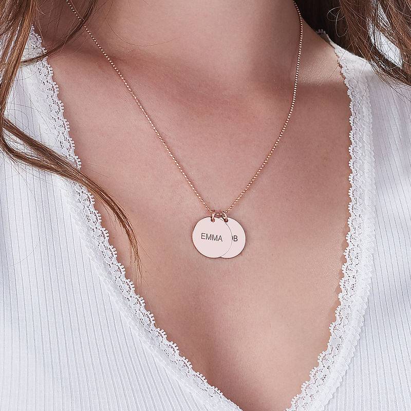 Namensmedallion-Kette mit Gravur - rosévergoldetes Sterlingsilber-1 Produktfoto