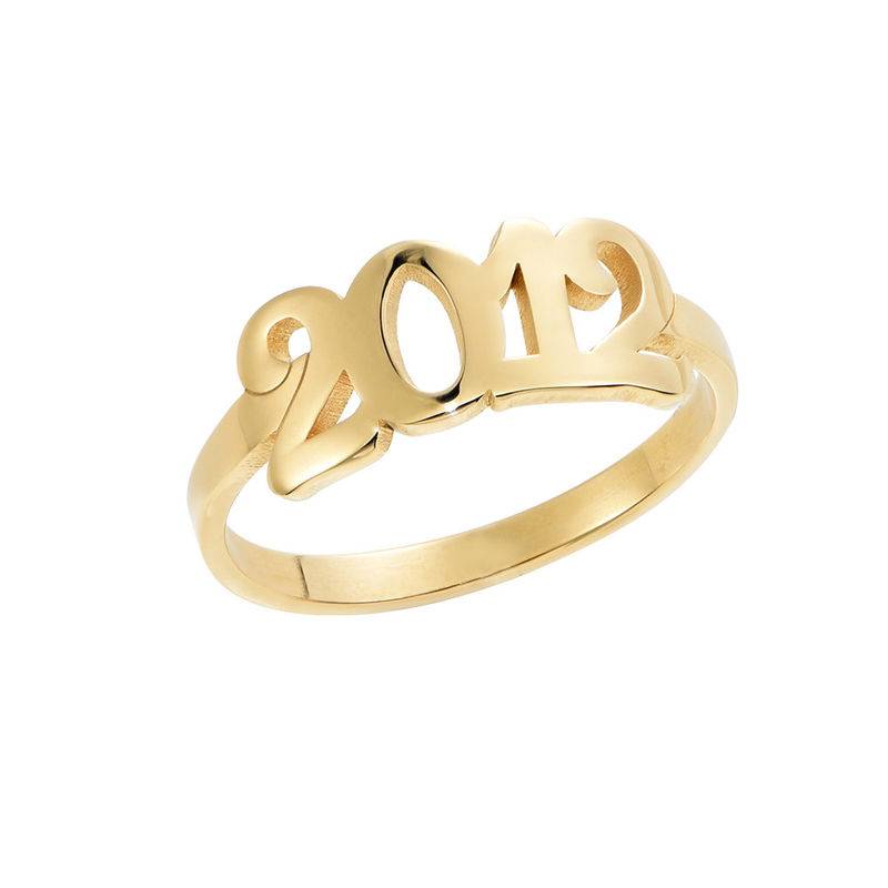 Personalisierter Nummernring - 750er vergoldetes Silber-3 Produktfoto