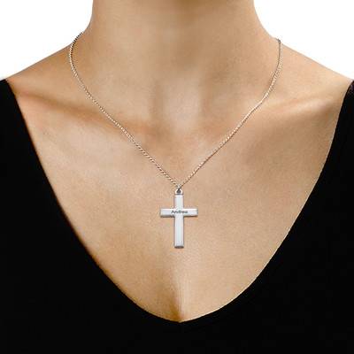 Personalisierte Kreuzkette - 925er Sterlingsilber-1 Produktfoto