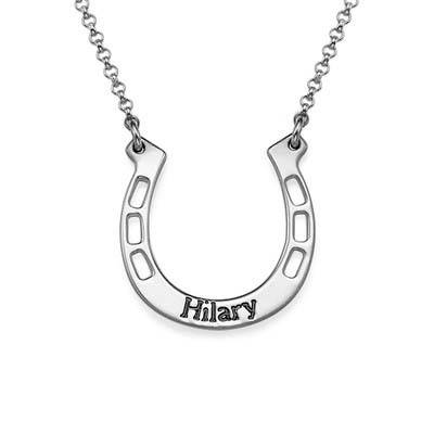 Personalisierte Hufeisen-Kette - 925er Sterlingsilber-2 Produktfoto