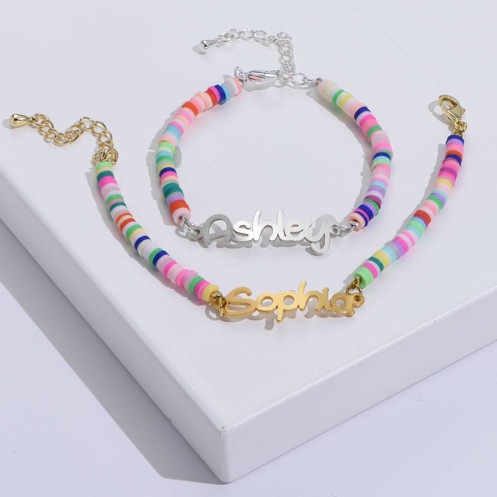Magisches Armband mit Regenbogenperlen für Mädchen - vergoldetes Sterlingsilber-2 Produktfoto