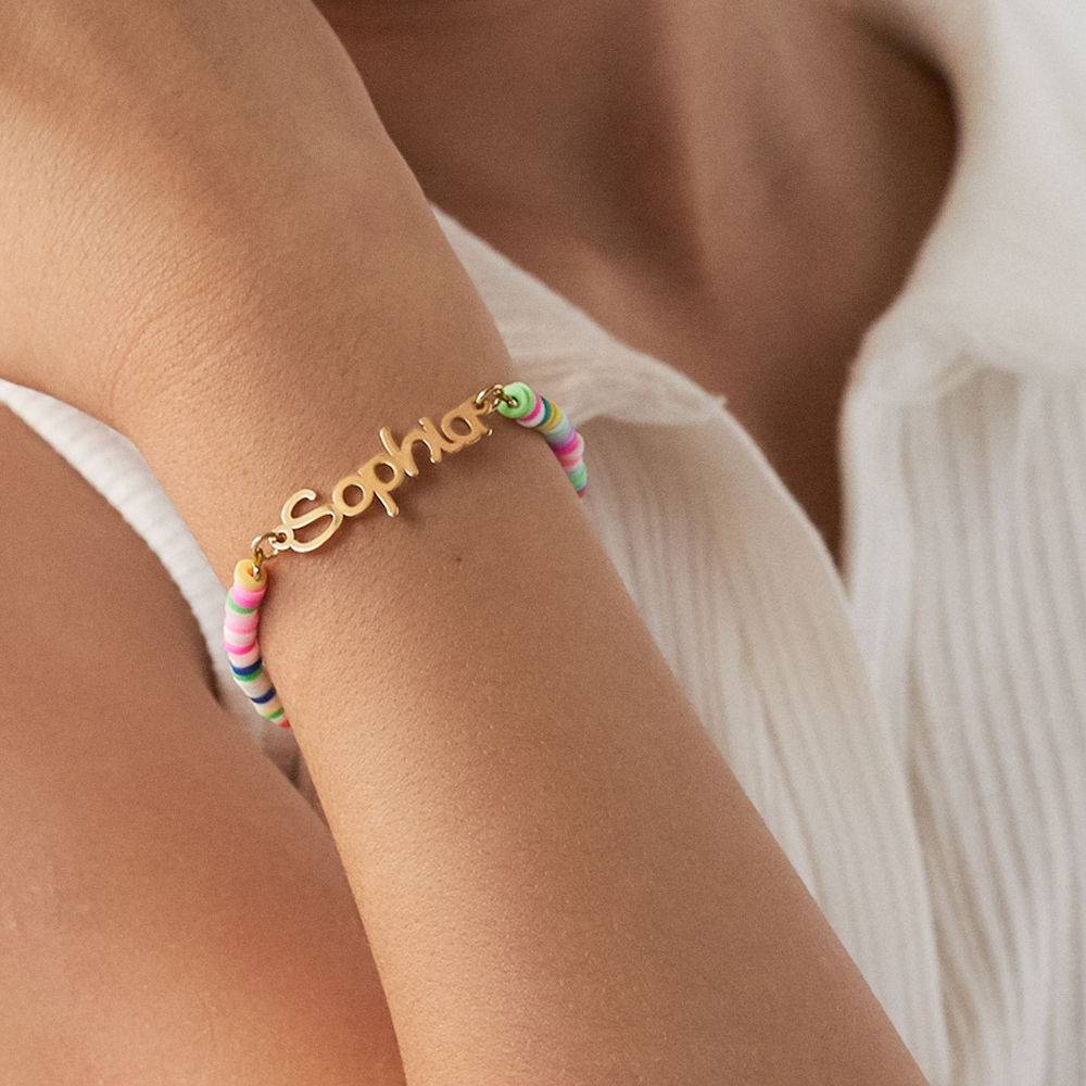 Magisches Armband mit Regenbogenperlen für Mädchen - vergoldetes Sterlingsilber-3 Produktfoto