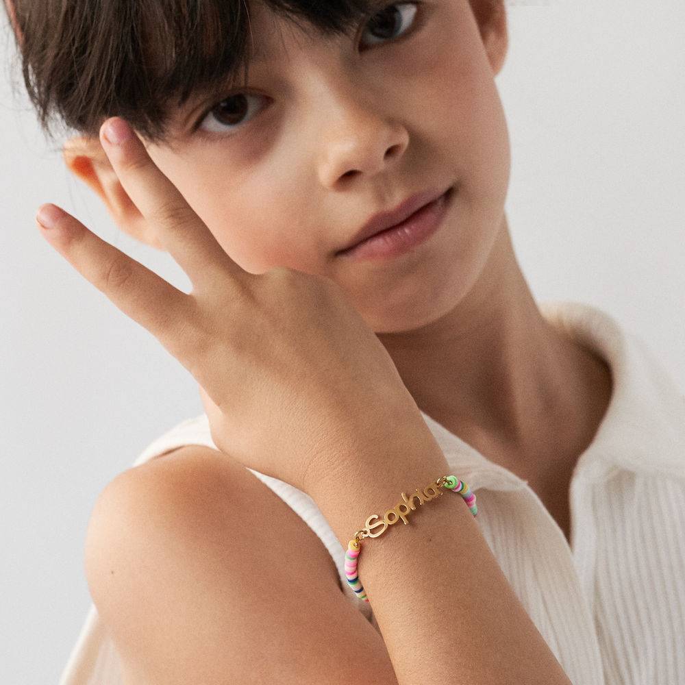 Magisches Armband mit Regenbogenperlen für Mädchen - vergoldetes Sterlingsilber-4 Produktfoto
