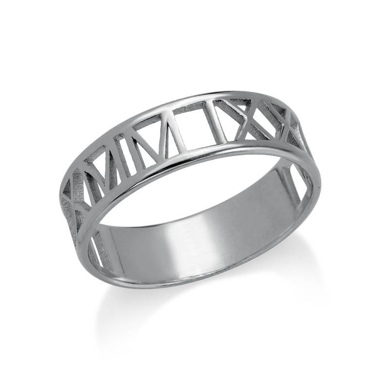 Ring mit römischen Zahlen für Frauen - Silber-1 Ring mit römischen Zahlen für Frauen - Silber-1 Produktfoto