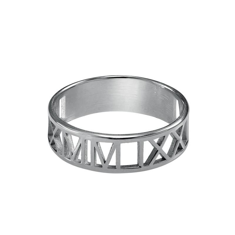 Ring mit römischen Zahlen für Frauen - Silber-2 Ring mit römischen Zahlen für Frauen - Silber-2 Produktfoto
