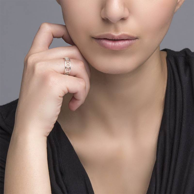 Ring mit römischen Zahlen für Frauen - Silber-3 Ring mit römischen Zahlen für Frauen - Silber-3 Produktfoto