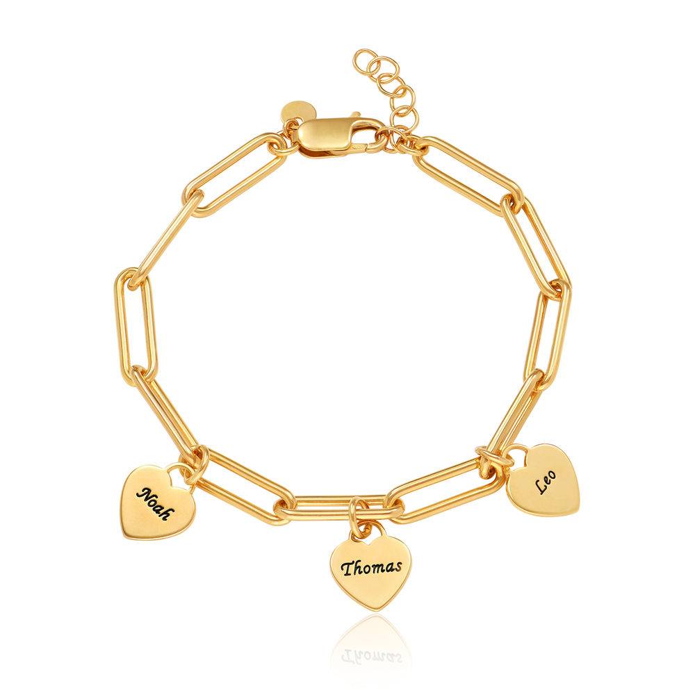 Rory Gliederarmband mit gravierten Herz-Charms - Vergoldet-1 Rory Gliederarmband mit gravierten Herz-Charms - Vergoldet-1 Produktfoto