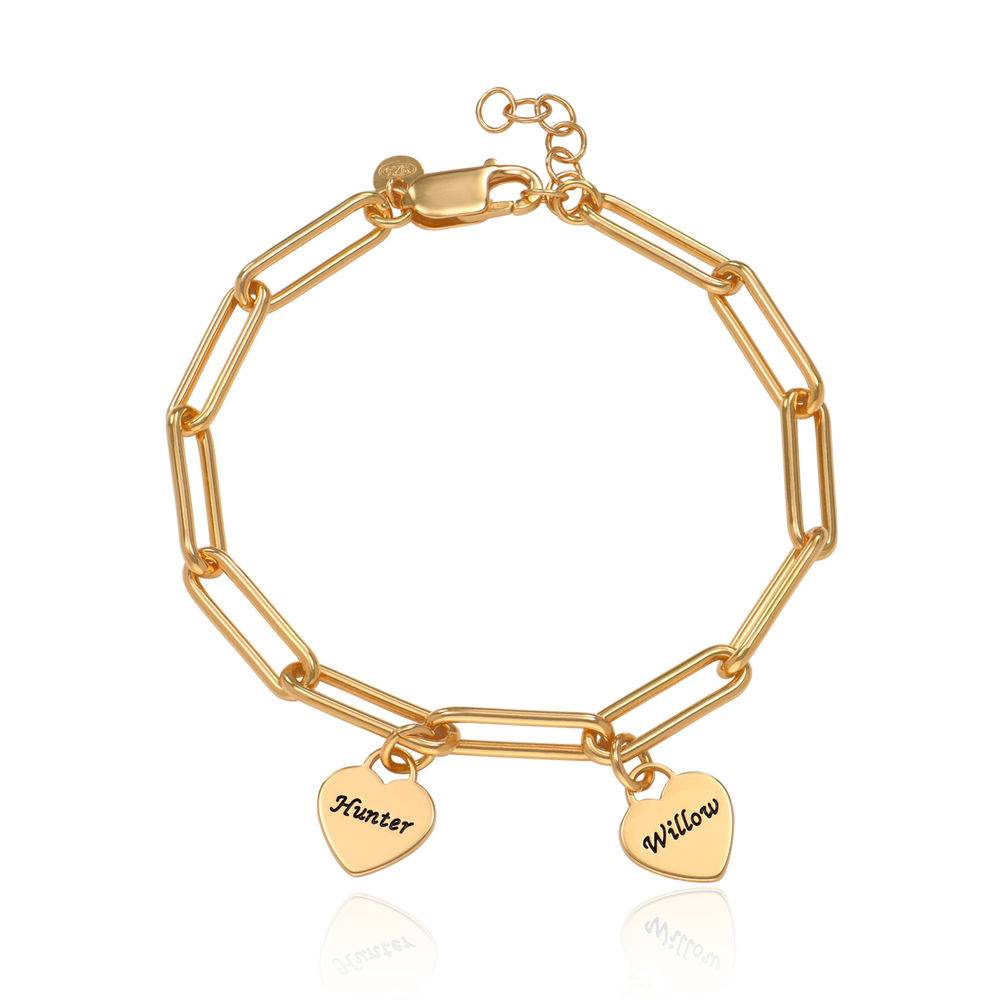 Rory Gliederarmband mit gravierten Herz-Charms - Gold-Vermeil-1 Produktfoto