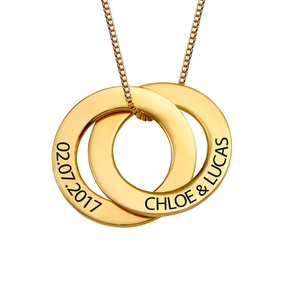 Russische Ring-Halskette mit 2 Ringen - Vergoldet-1 Produktfoto