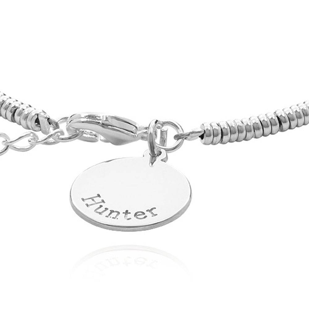 Meeresbrise Perlenarmband / Fußkettchen mit graviertem Anhänger - 925er Sterlingsilber-3 Meeresbrise Perlenarmband / Fußkettchen mit graviertem Anhänger - 925er Sterlingsilber-3 Produktfoto